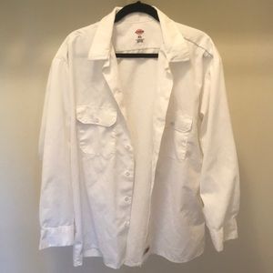 Dickies White long sleeve mens XL button up